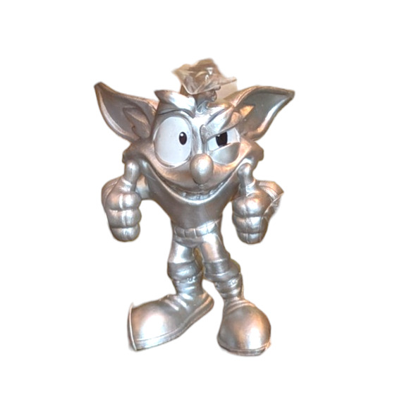 Crash Bandicoot Thumbs UP Silver Rare Figure 3 inch by Jakks NIB - Picture 4 of 5